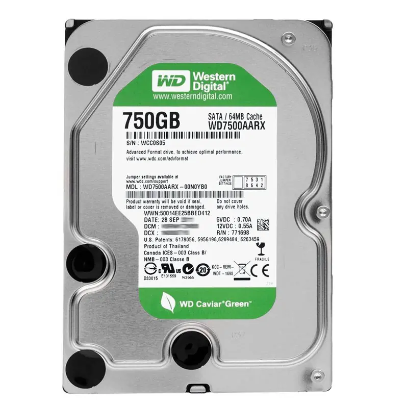 WD7500AARX-00N0YB0.jpg Western Digital - 750GB IntelliPower SATA 6.0Gbps 3.5" 64MB Cache Hard Drive - WD7500AARX-00N0YB0 - Image 1