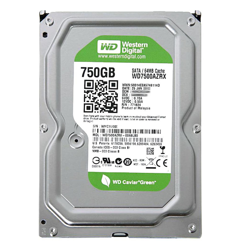 Western Digital - 750GB IntelliPower SATA 6.0Gbps 3.5" 64MB Cache Hard Drive - WD7500AZRX-00A8LB0