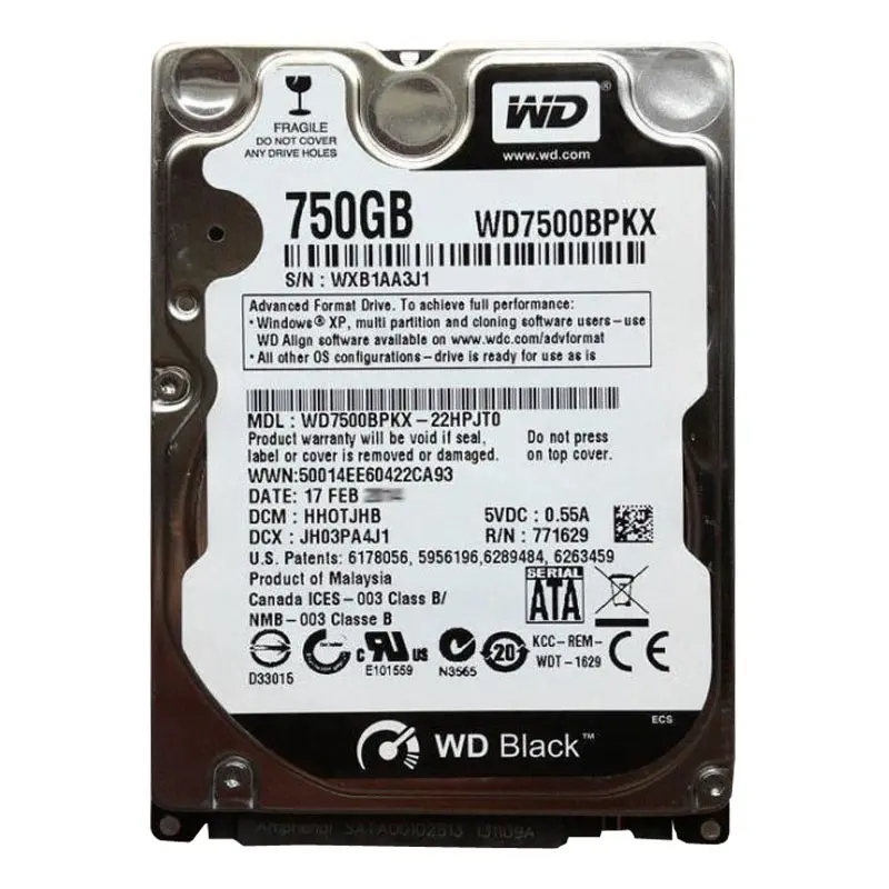 WD7500BPKX-22HPJT0.jpg Western Digital - 750GB 7.2K SATA 2.5" 16MB Cache Hard Drive - WD7500BPKX-22HPJT0 - Image 1