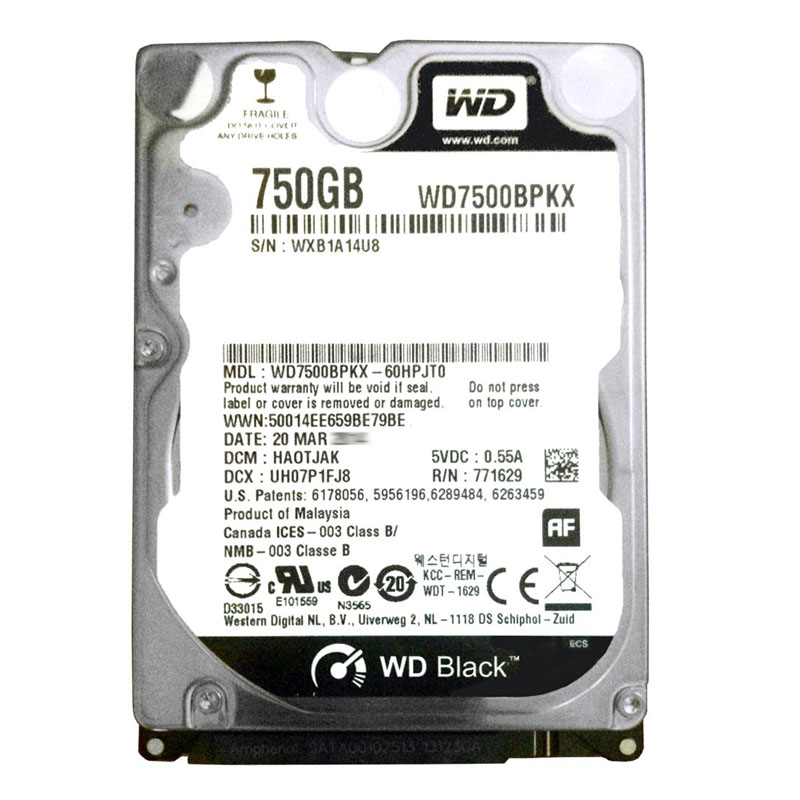 Western Digital - 750GB 7.2K SATA 6.0Gbps 2.5" 16MB Cache Hard Drive - WD7500BPKX-60HPJT0