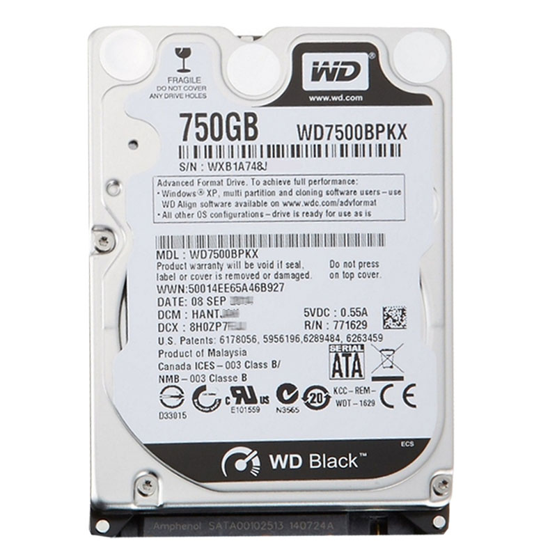 Western Digital - 750GB 7.2K SATA 6.0Gbps 2.5" 16MB Hard Drive - WD7500BPKX