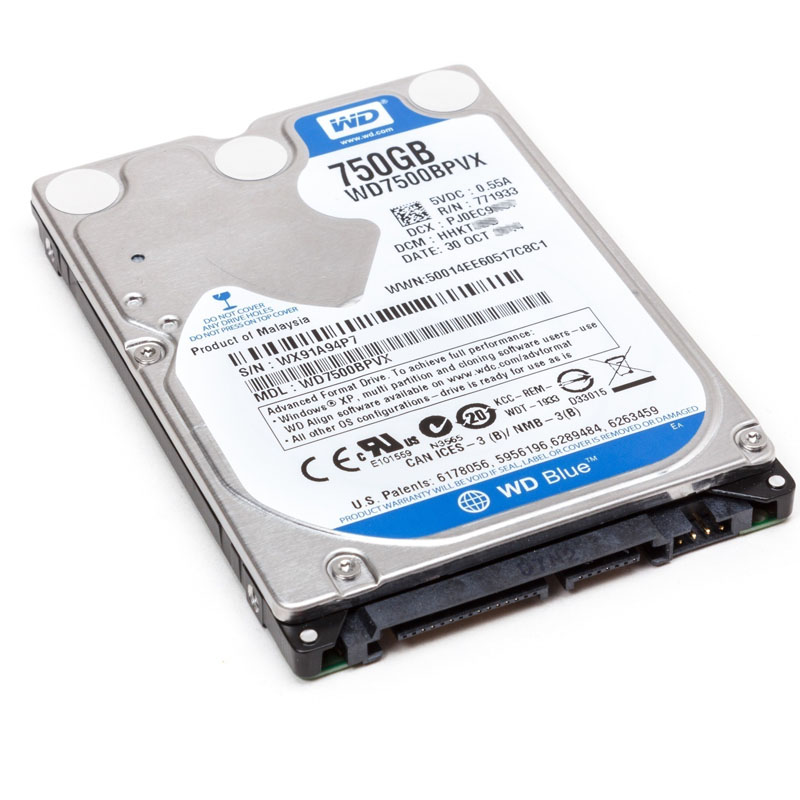 Western Digital - 750GB 5.4K SATA 6.0Gbps 2.5" 8MB Hard Drive - WD7500BPVX