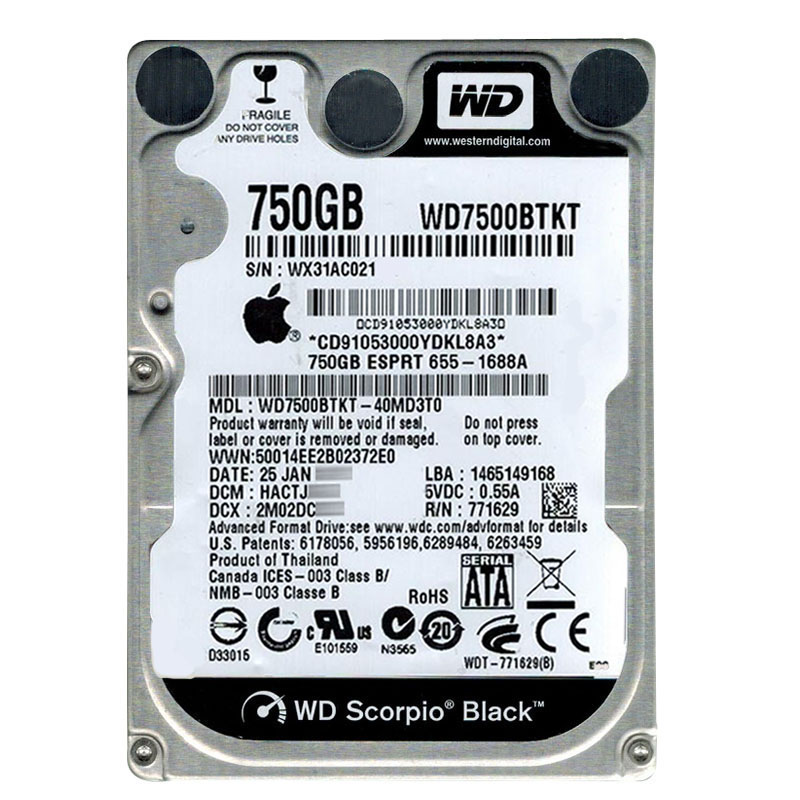 WD7500BTKT-40MD3T0.jpg Western Digital - 750GB SATA 2.5" Hard Drive - WD7500BTKT-40MD3T0 - Image 1