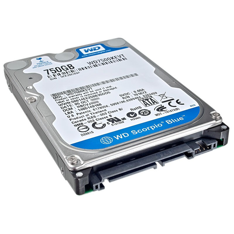 Western Digital - 750GB 5.2K SATA 3.0Gbps 2.5" 8MB Hard Drive - WD7500KEVT