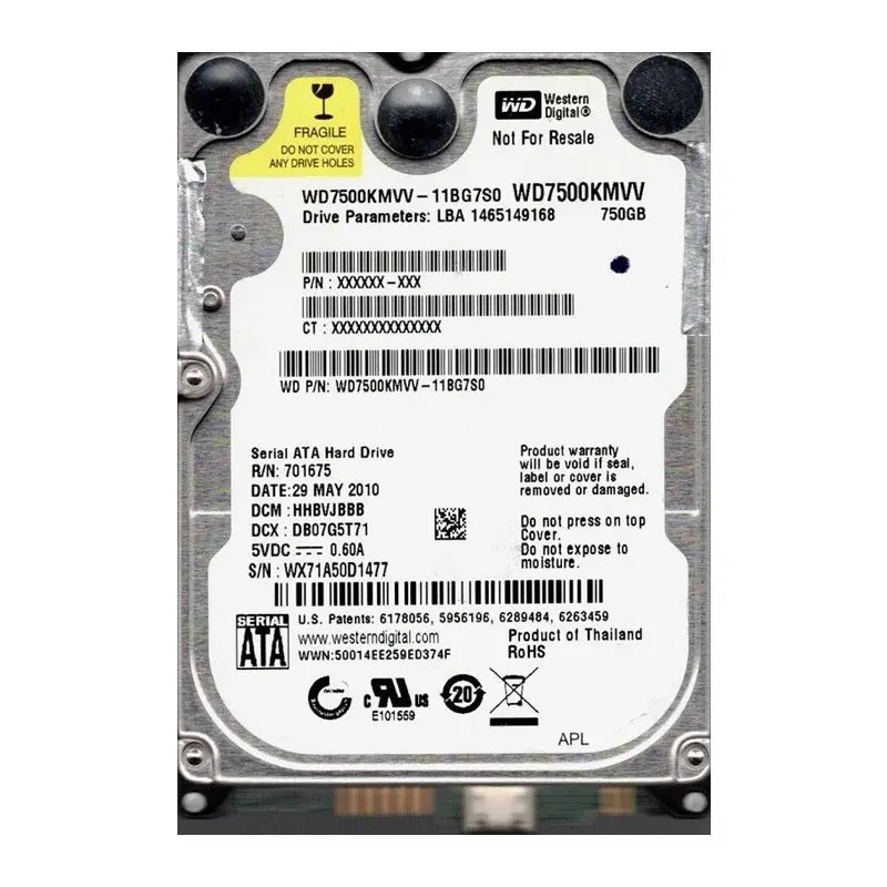 WD7500KMVV-11BG7S0.jpg Western Digital - 750GB USB 2.5" Hard Drive - WD7500KMVV-11BG7S0 - Image 1