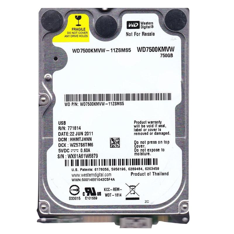 Western Digital - 750GB USB 3.0 2.5" Hard Drive - WD7500KMVW-11ZSMS5