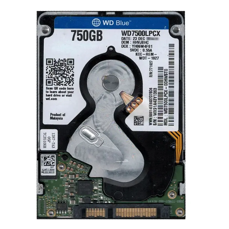 WD7500LPCX-00HWST0.jpg Western Digital - 750GB 5.4K SATA 6.0Gbps 2.5" 16MB Cache Hard Drive - WD7500LPCX-00HWST0 - Image 1