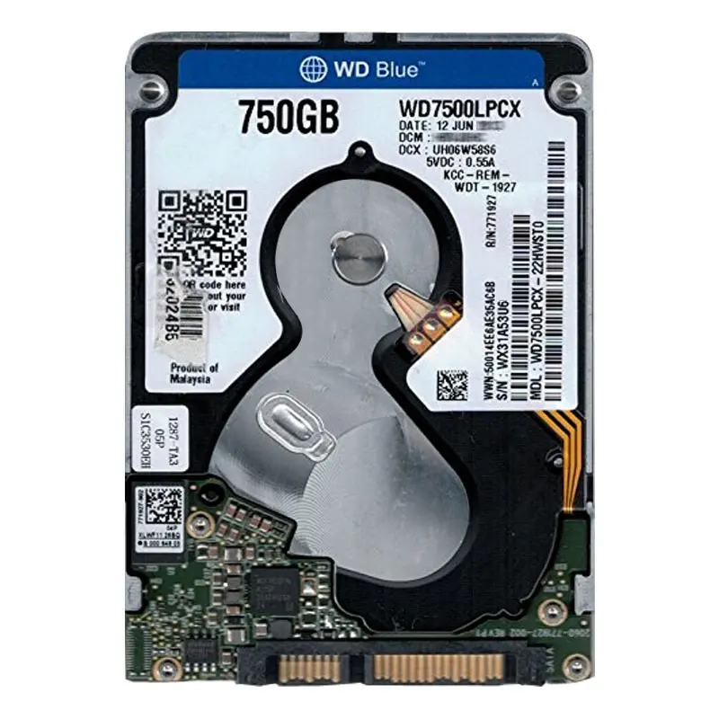 WD7500LPCX-22HWST0.jpg Western Digital - 750GB 5.4K SATA 6.0Gbps 2.5" 16MB Cache Hard Drive - WD7500LPCX-22HWST0 - Image 1