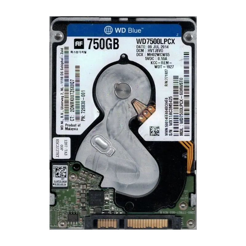 WD7500LPCX-60HWST0.jpg Western Digital - 750GB SATA 2.5" Hard Drive - WD7500LPCX-60HWST0 - Image 1