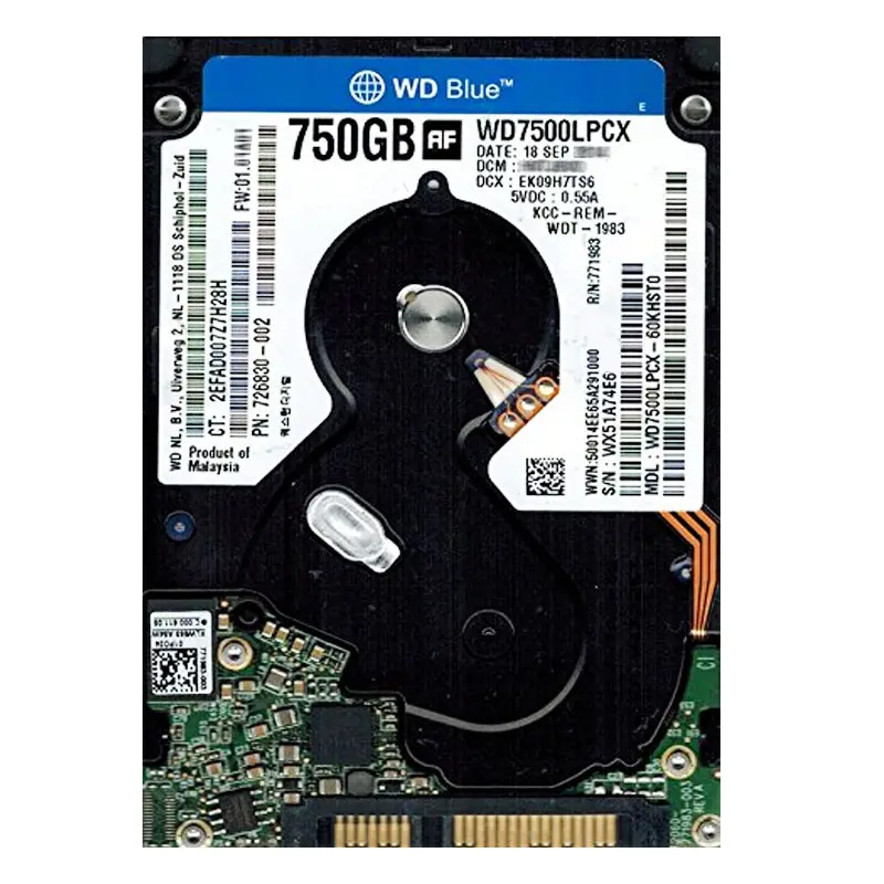 WD7500LPCX-60KHST0.jpg Western Digital - 750GB 5.4K SATA 6.0Gbps 2.5" 16MB Cache Hard Drive - WD7500LPCX-60KHST0 - Image 1