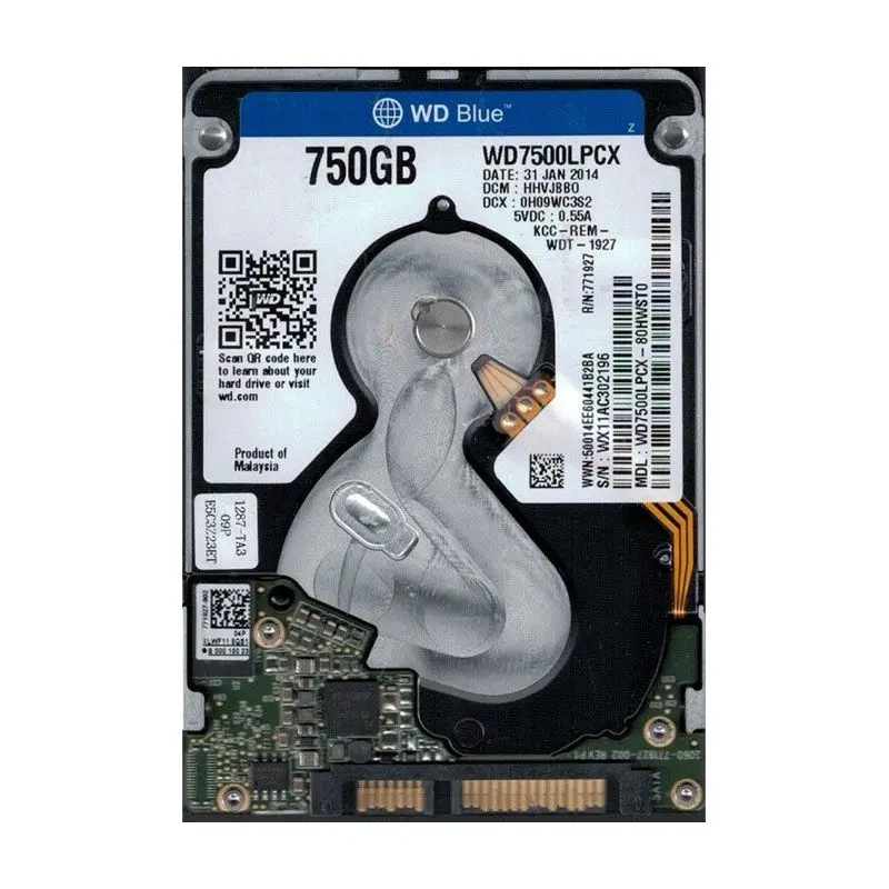 WD7500LPCX-80HWST0.jpg Western Digital - 750GB 5.4K SATA 2.5" Cache Hard Drive - WD7500LPCX-80HWST0 - Image 1
