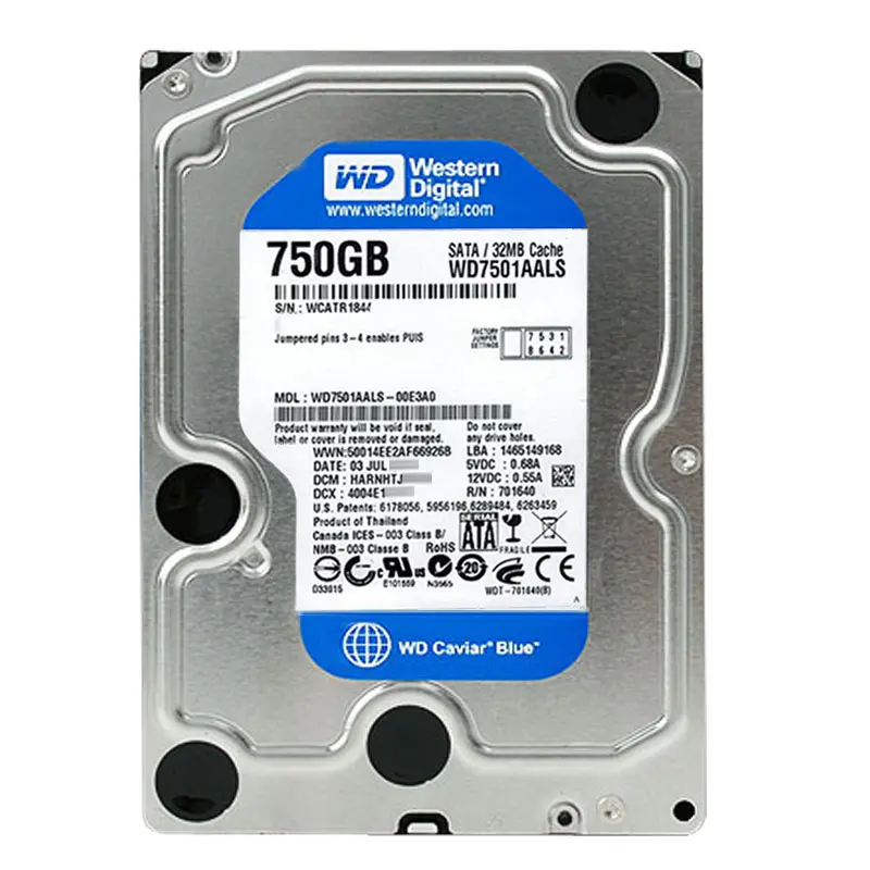 WD7501AALS-00E3A0.jpg Western Digital - 750GB 7.2K SATA 3.0Gbps 3.5" 32MB Hard Drive - WD7501AALS-00E3A0 - Image 1