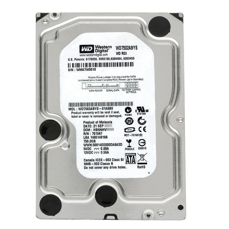 Western Digital - 750GB 7.2K SATA 3.0Gbps 3.5" 32MB Hard Drive - WD7502ABYS-01A6B0