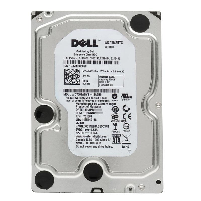 Western Digital - 750GB 7.2K SATA 3.0Gbps 3.5" 32MB Hard Drive - WD7502ABYS-18A6B0