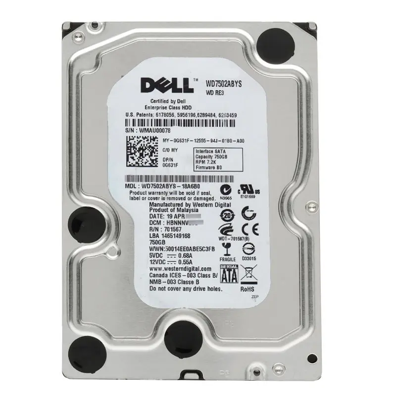 WD7502ABYS-18A6B0.jpg Western Digital - 750GB 7.2K SATA 3.0Gbps 3.5" 32MB Hard Drive - WD7502ABYS-18A6B0 - Image 1