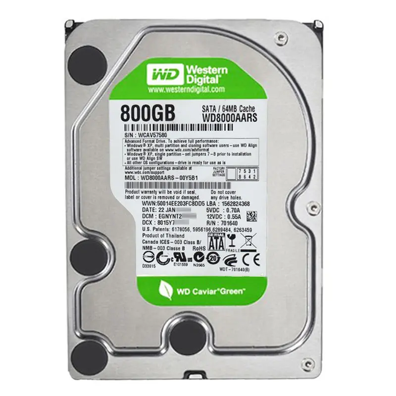 WD8000AARS-00Y5B1.jpg Western Digital - 800GB 5.4K SATA 3.0Gbps 3.5" 64MB Hard Drive - WD8000AARS-00Y5B1 - Image 1