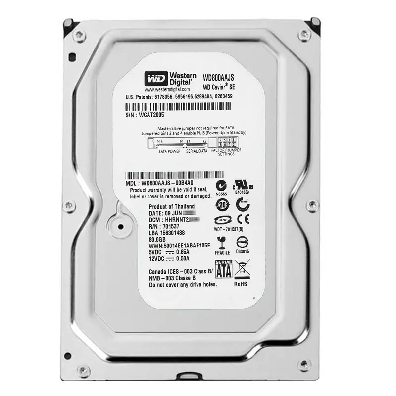 WD800AAJS-00B4A0.jpg Western Digital - 80GB 7.2K SATA 3.0Gbps 3.5" 8MB Hard Drive - WD800AAJS-00B4A0 - Image 1