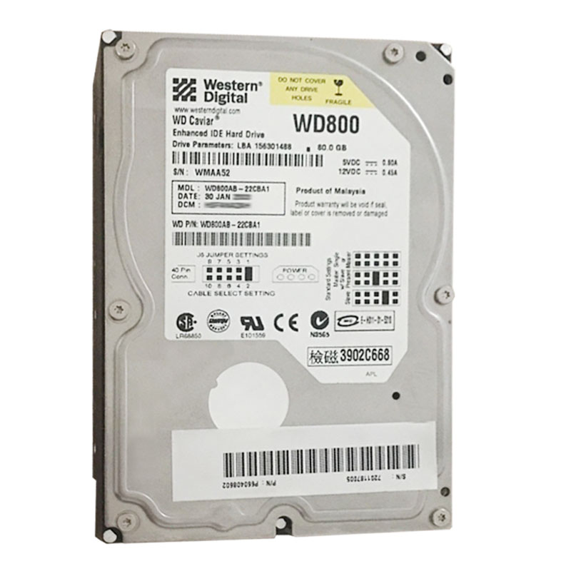 Western Digital - 80GB 5.4K IDE 3.5" 2MB Cache Hard Drive - WD800AB-22CBA1