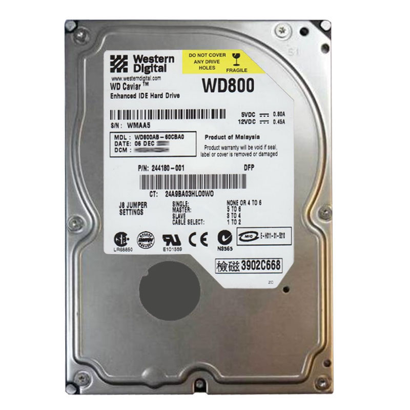 Western Digital - 80GB 5.4K IDE 3.5" 2MB Cache Hard Drive - WD800AB-60CBA0