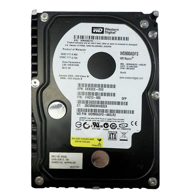 Western Digital - 80GB 10K SATA 3.0Gbps 3.5" 16MB Hard Drive - WD800ADFS-60SLR2
