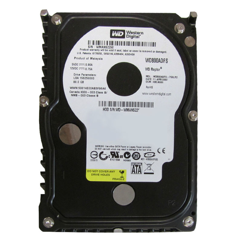 Western Digital - 80GB 10K SATA 3.0Gbps 3.5" 16MB Hard Drive - WD800ADFS