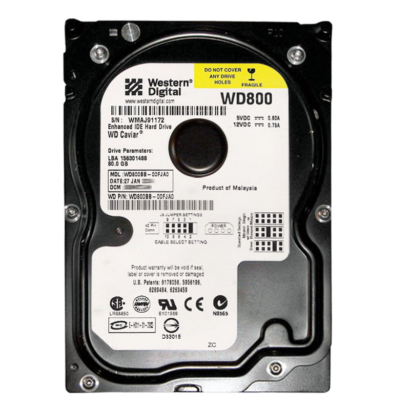 Western Digital - 80GB 7.2K IDE 3.5" 2MB Cache Hard Drive - WD800BB-00FJA0