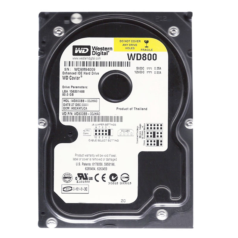 Western Digital - 80GB 7.2K IDE 3.5" 2MB Cache Hard Drive - WD800BB-00JHA0