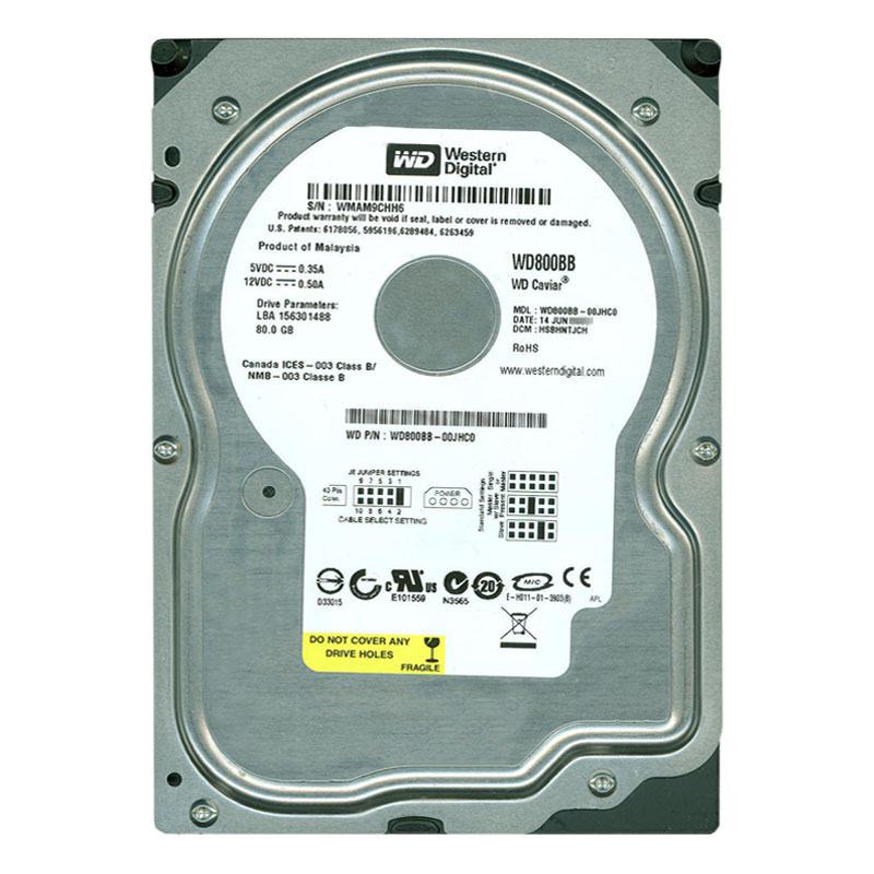 Western Digital - 80GB 7.2K IDE 3.5" 2MB Cache Hard Drive - WD800BB-00JHC0