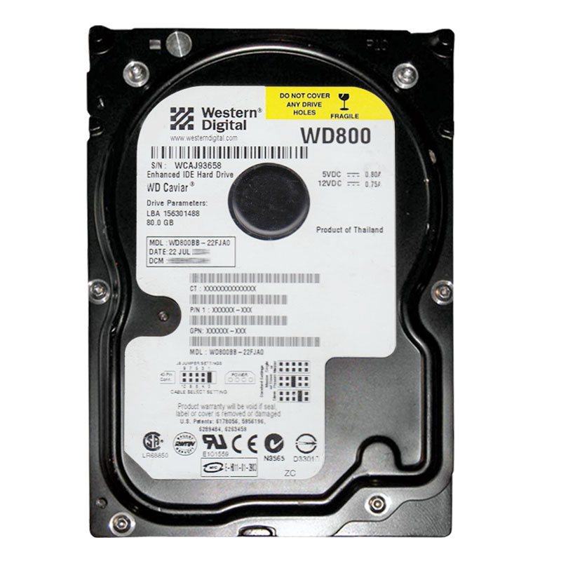 Western Digital - 80GB 7.2K IDE 3.5" 2MB Cache Hard Drive - WD800BB-22FJA0
