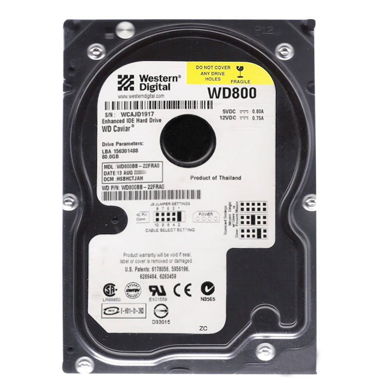 Western Digital - 80GB 7.2K IDE 3.5" 2MB Cache Hard Drive - WD800BB-22FRA0