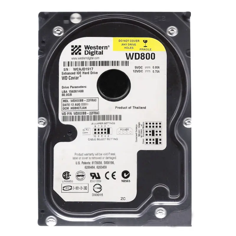 WD800BB-22FRA0.jpg Western Digital - 80GB 7.2K IDE 3.5" 2MB Cache Hard Drive - WD800BB-22FRA0 - Image 1