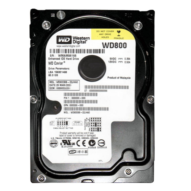 Western Digital - 80GB 7.2K IDE 3.5" 2MB Cache Hard Drive - WD800BB-22JHA0