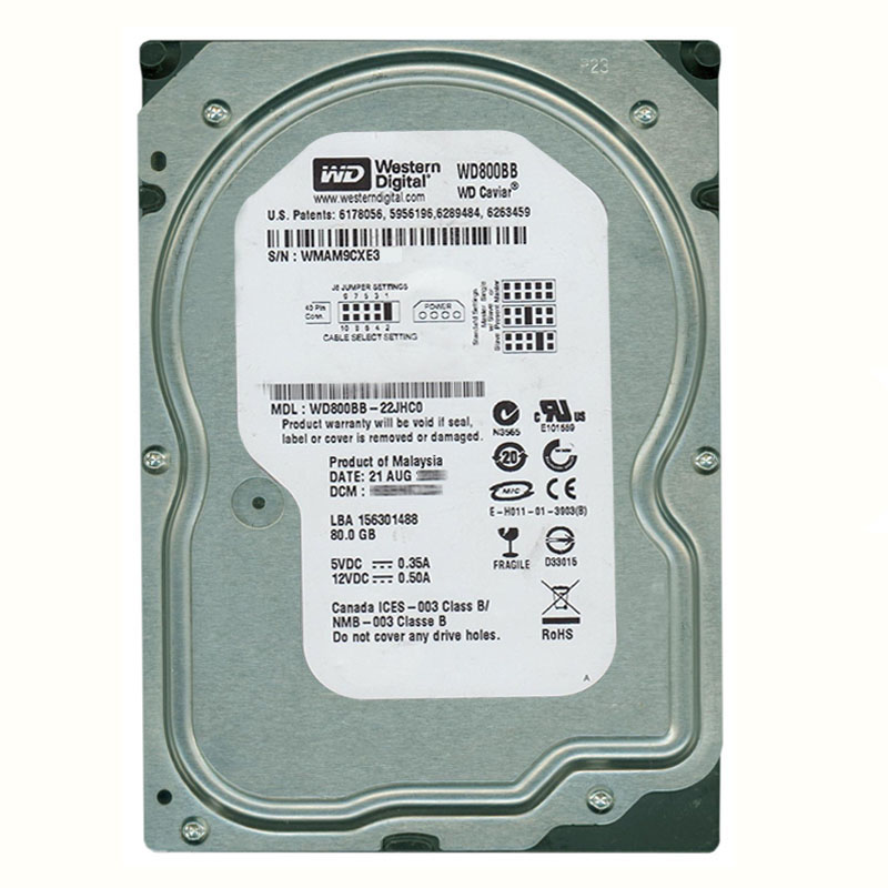 Western Digital - 80GB 7.2K IDE 3.5" 2MB Cache Hard Drive - WD800BB-22JHC0