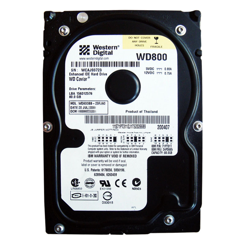 Western Digital - 80GB 7.2K IDE 3.5" 2MB Cache Hard Drive - WD800BB-23FJA0