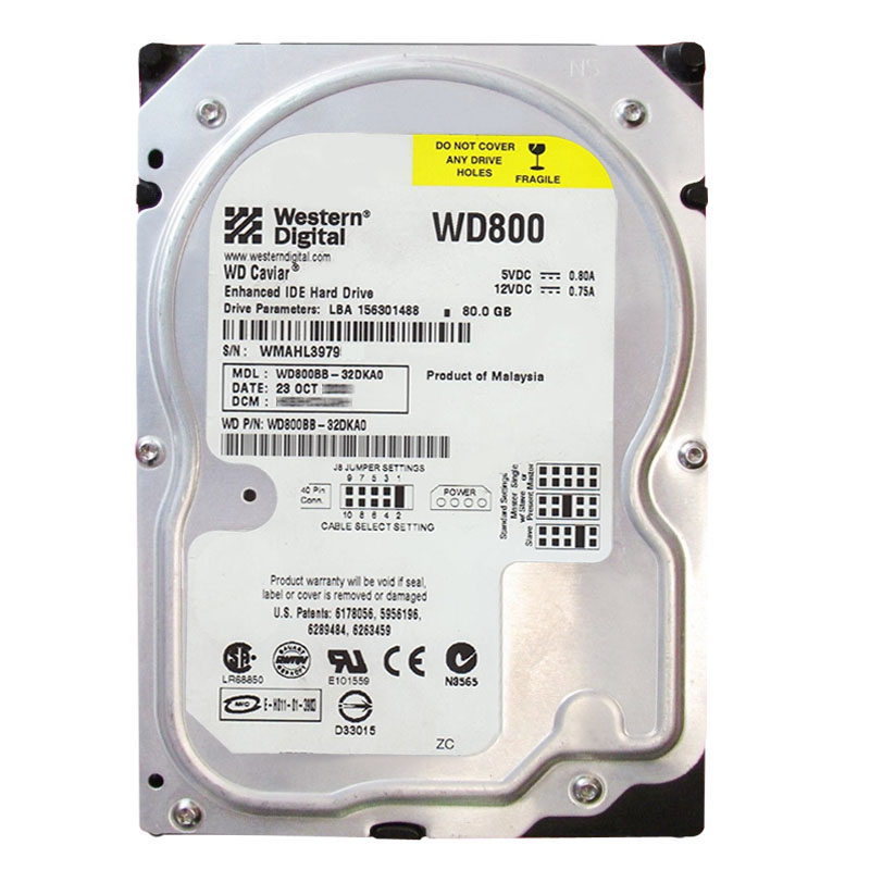 Western Digital - 80GB 7.2K IDE 3.5" 2MB Cache Hard Drive - WD800BB-32DKA0