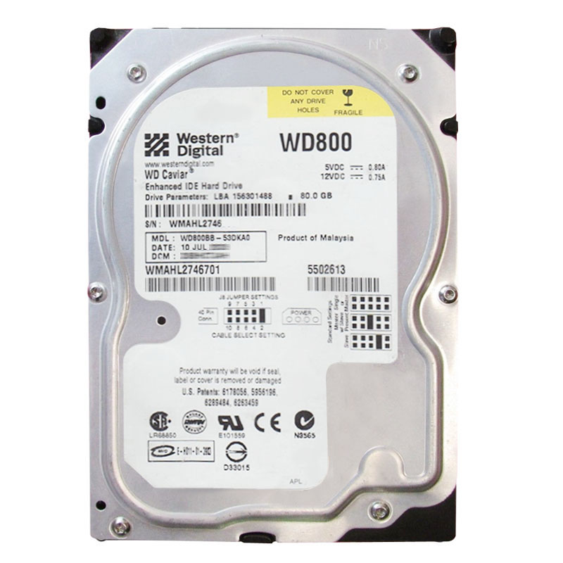 Western Digital - 80GB 7.2K IDE 3.5" 2MB Cache Hard Drive - WD800BB-53DKA0