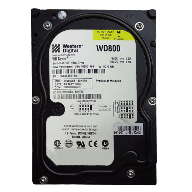 Western Digital - 80GB 7.2K IDE 3.5" 2MB Cache Hard Drive - WD800BB-55HEA0