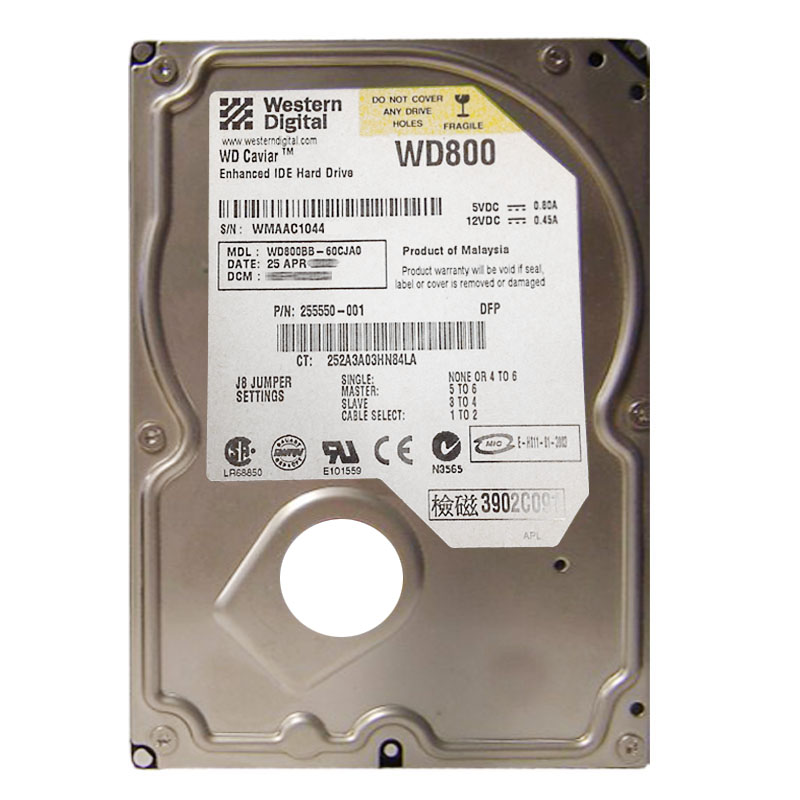 Western Digital - 80GB 7.2K IDE 3.5" 2MB Cache Hard Drive - WD800BB-60CJA0