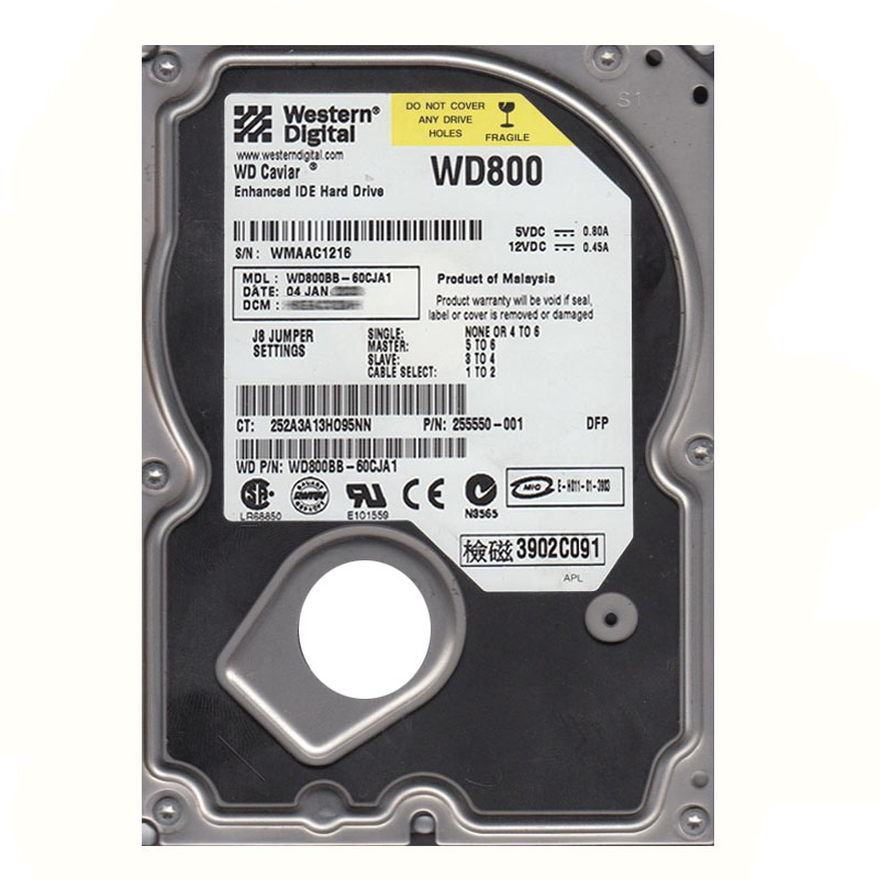 Western Digital - 80GB 7.2K IDE 3.5" 2MB Cache Hard Drive - WD800BB-60CJA1