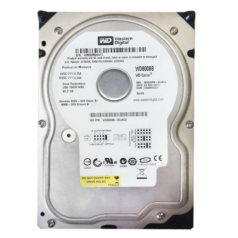 Western Digital - 80GB 7.2K IDE 3.5" 2MB Cache Hard Drive - WD800BB-63JKC0