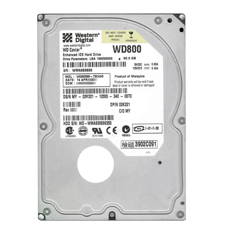 Western Digital - 80GB 7.2K IDE 3.5" 2MB Cache Hard Drive - WD800BB-75CAA0
