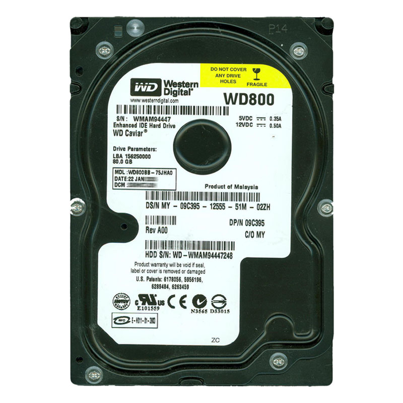 Western Digital - 80GB 7.2K IDE 3.5" 2MB Cache Hard Drive - WD800BB-75JHA0