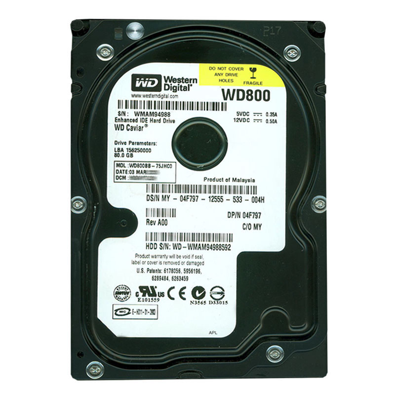 Western Digital - 80GB 7.2K IDE 3.5" 2MB Cache Hard Drive - WD800BB-75JHC0