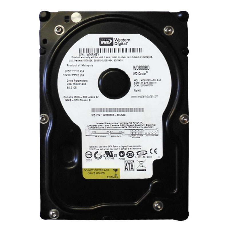Western Digital - 80GB 7.2K SATA 3.5" 2MB Cache Hard Drive - WD800BD-00LRA0