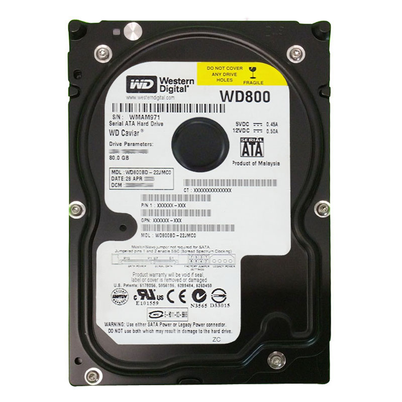 Western Digital - 80GB 7.2K SATA 3.5" 2MB Cache Hard Drive - WD800BD-22JMC0