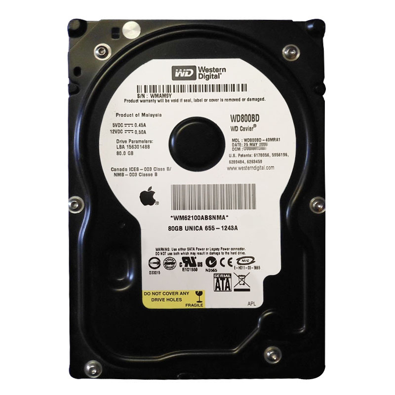 Western Digital - 80GB 7.2K SATA 3.5" 2MB Cache Hard Drive - WD800BD-40MRA1