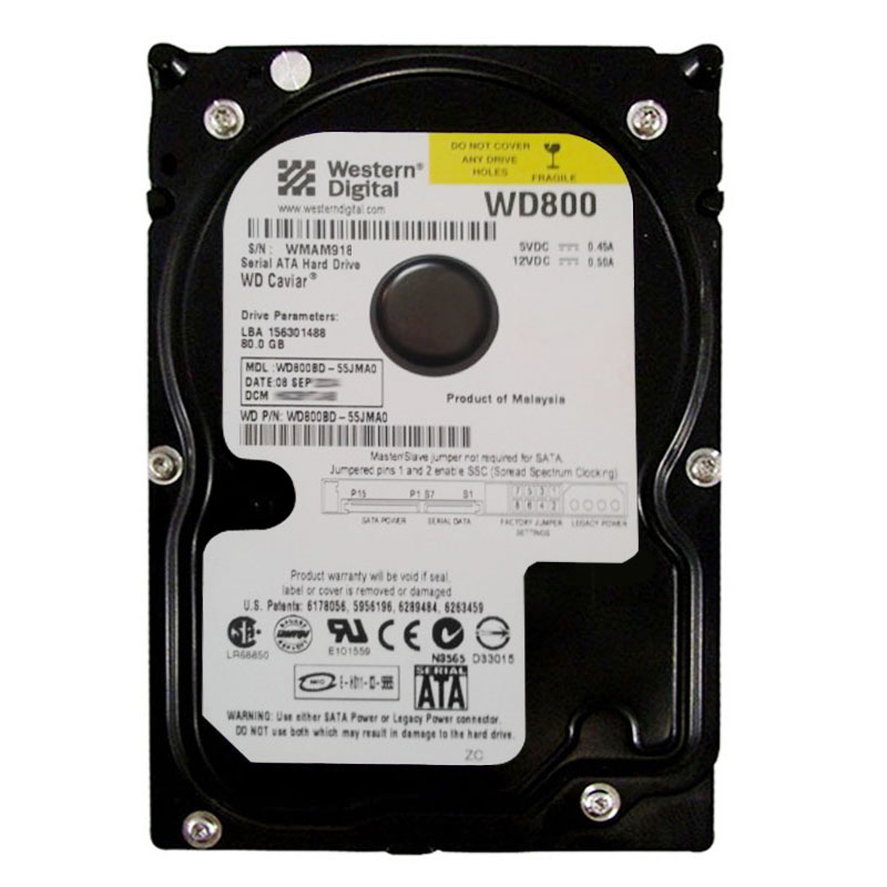 Western Digital - 80GB 7.2K SATA 3.5" 2MB Cache Hard Drive - WD800BD-55JMA0