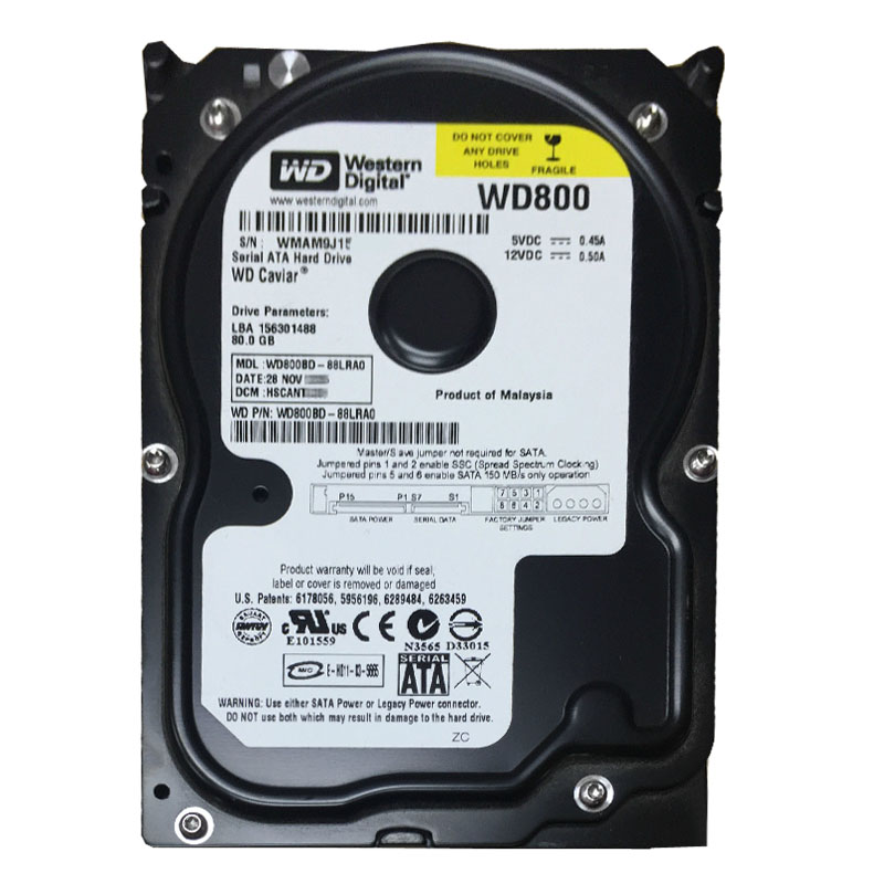 Western Digital - 80GB 7.2K SATA 3.5" 8MB Hard Drive - WD800BD-88LRA0