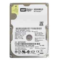 Western Digital - 80GB 5.4K SATA 1.5Gbps 2.5" 8MB Hard Drive - WD800BEVS-00LAT0