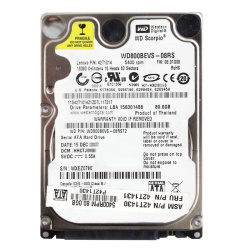 Western Digital - 80GB 5.4K SATA 1.5Gbps 2.5" 8MB Hard Drive - WD800BEVS-08RST2